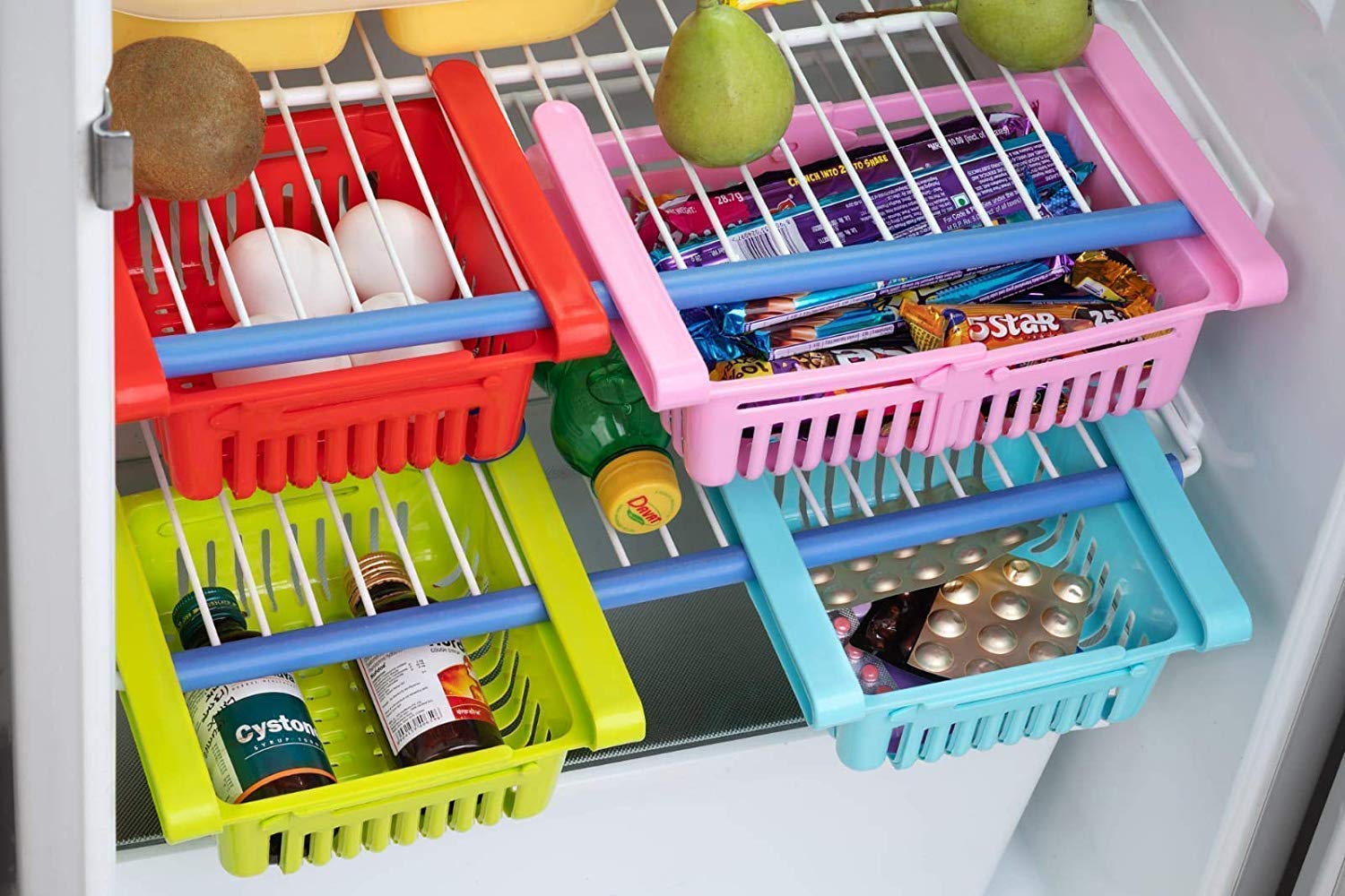 ADJUSTABLE FRIDGE TRAY SET OF 4