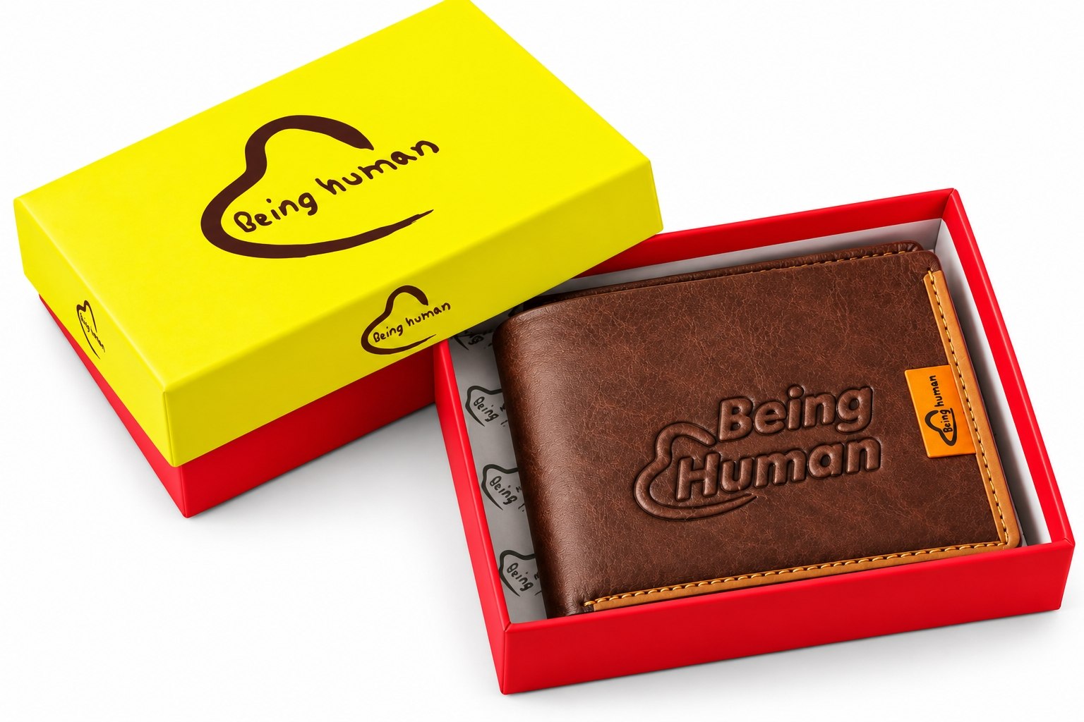 Premium Brown Textured Men’s Bi-Fold Wallet with Gift Box